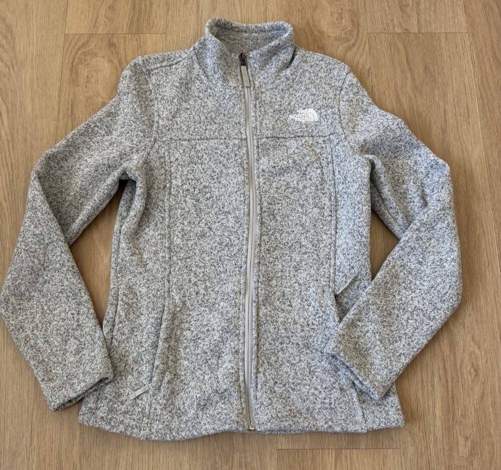 The North Face Women’s Maggy Full Zip Fleece Sweater Jacket LightGray Size Small